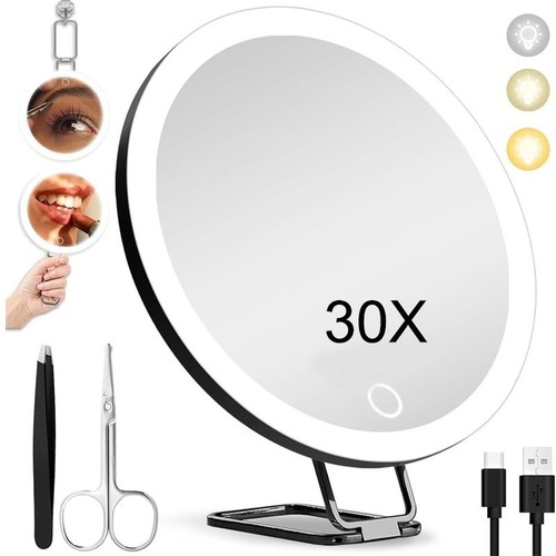 30x magnifying mirror with - magnifying, led